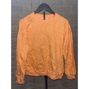 Primark Cares Women's Orange Crew Neck Long Sleeve Pullover Sweatshirt‎